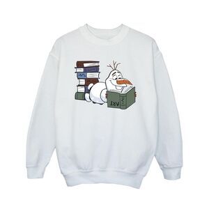 Frozen II Girls Olaf Reading Sweatshirt / White